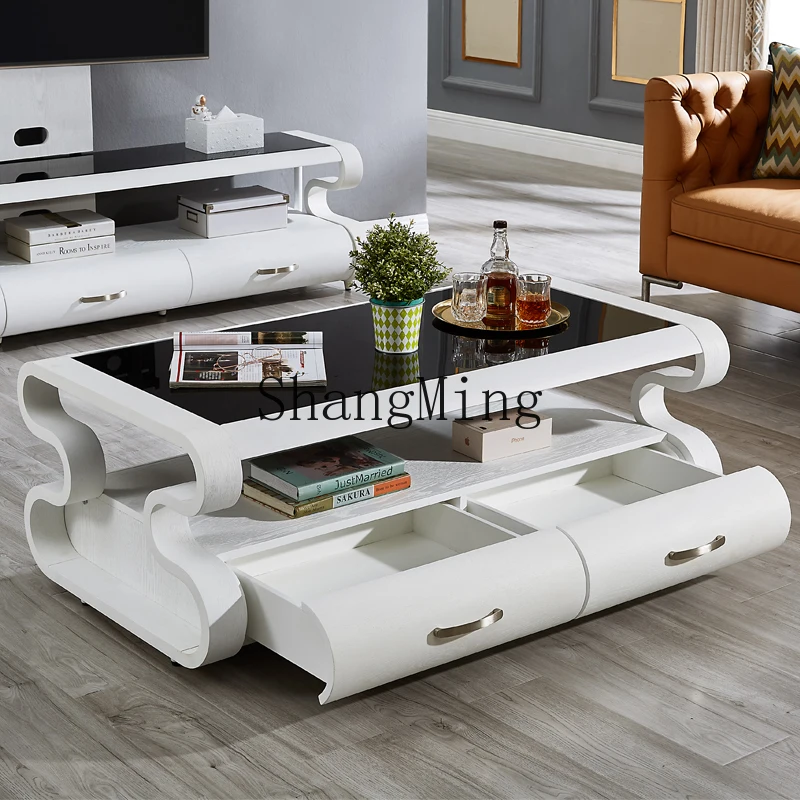 

CL cabinet combination simple modern creative small apartment living room glass tea table