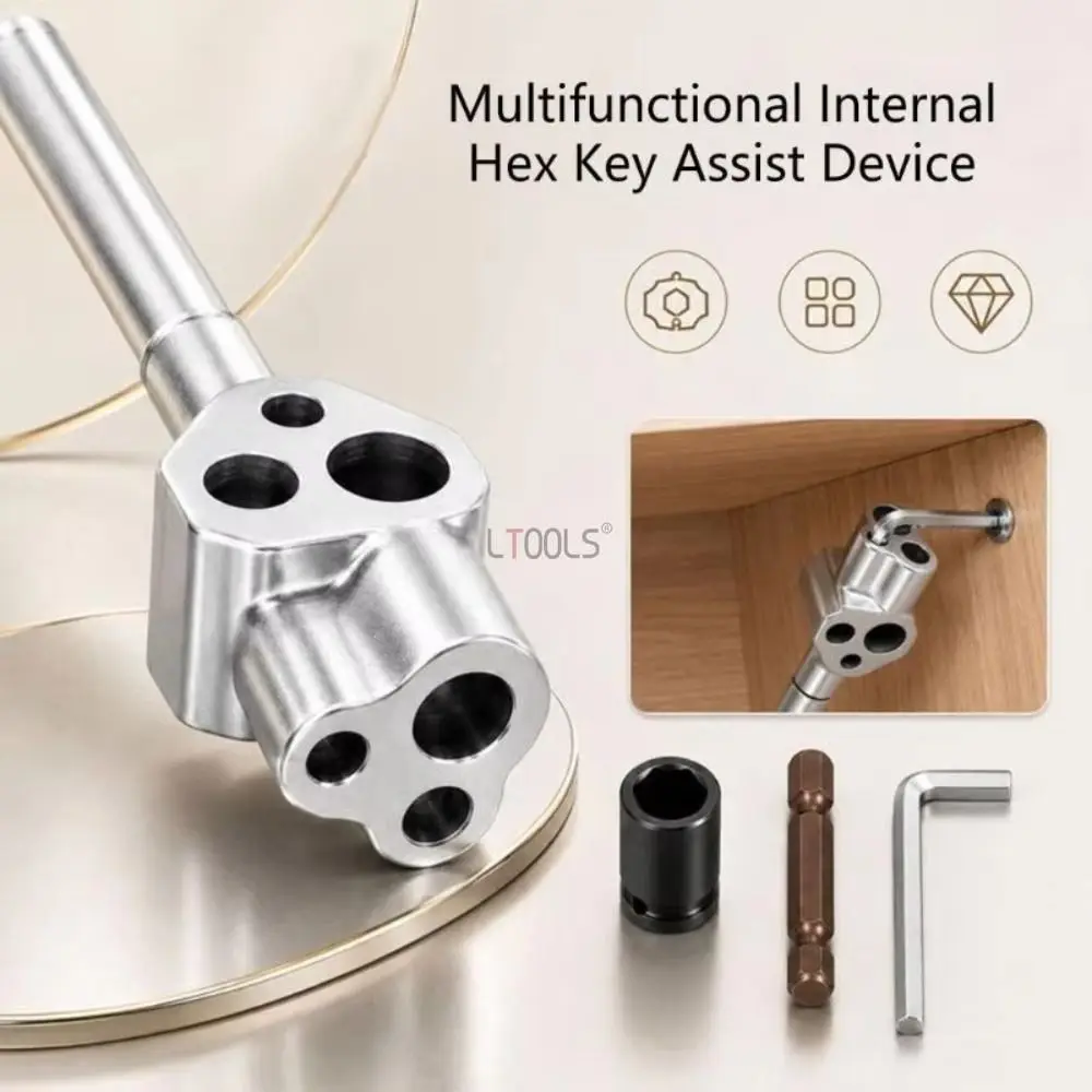 Heavy Duty Hexagonal Bit Adapter Extended Levers Design Square Sockets Multi-Function Torque Amplifier Hex Wrench Hand Tools