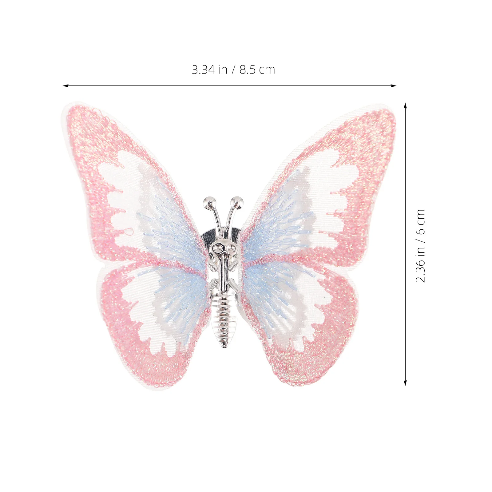 Butterfly Car Ornament Embroidered Fabric Air Vent Clip Decoration Automotive Console Interior Accessories Stylish Car Decor