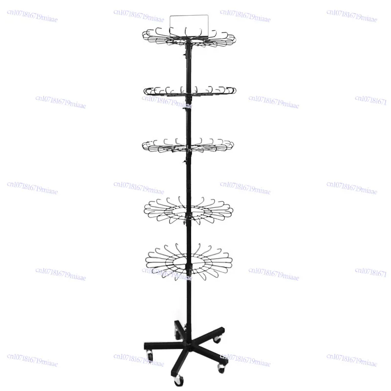 High-grade floor jewelry rack, middle island silk scarves, wrought iron rotating display multi-functional anti-theft shelf
