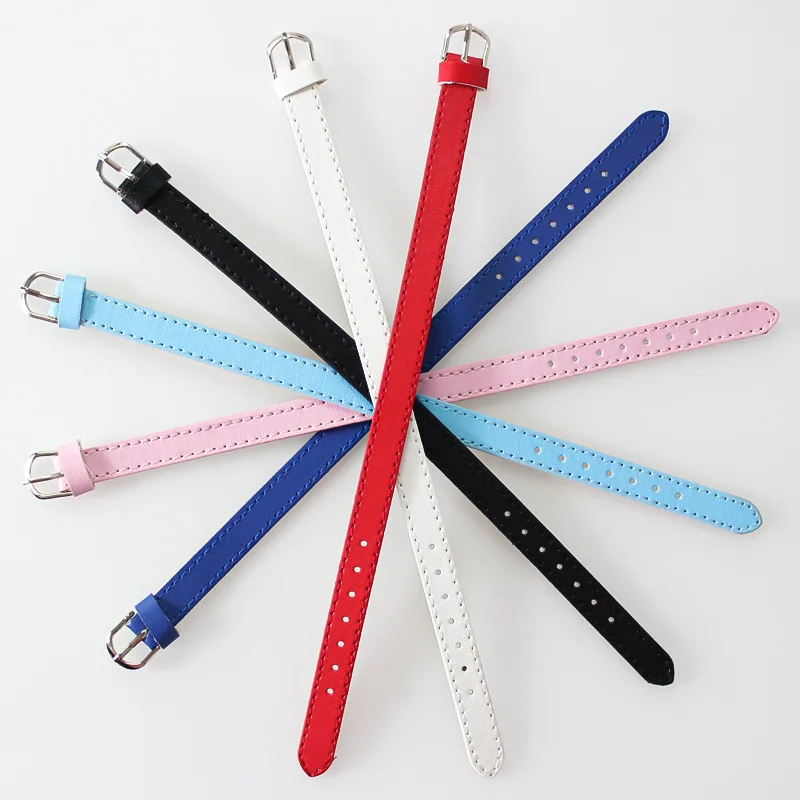 50pcs Multicolor 10mm Wide Adjustable Faux Leather Bracelet,DIY Accessory Jewelry Making,For Slider Beading and Charm