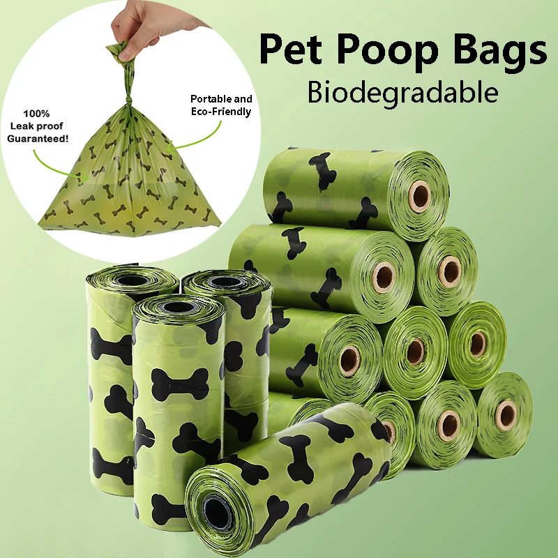 

5-30roll Dog Poop Bags Thick Pet Poop Bags Leak Proof Pet Waste Bag Biodegradable Pet Clean Garbage Bag for Dog Outdoor Walking