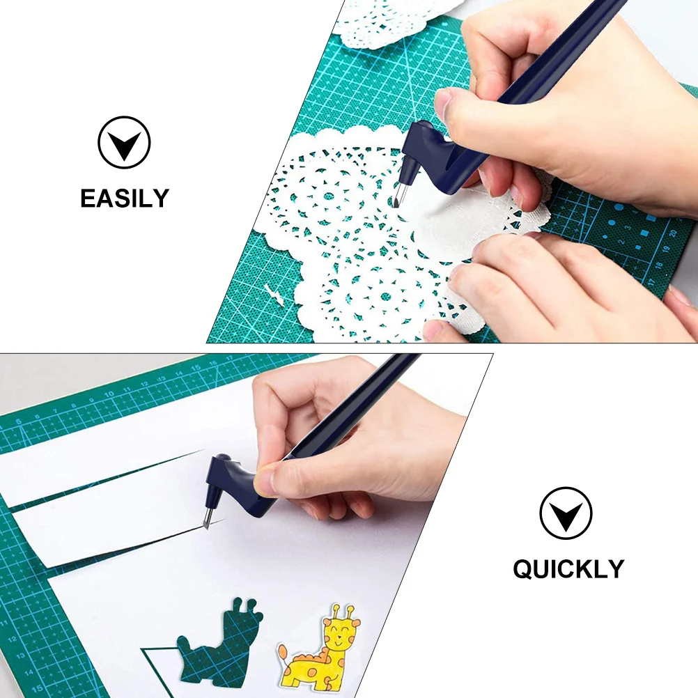 Stainless Steel Rotating Craft Cutting Tool 360 Degree Easy Grip Handle for Paper Craft Artwork DIY Projects