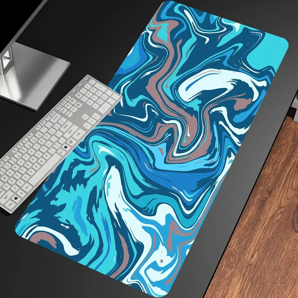 Imagem -03 - Impressão hd Gaming Mousepad Arte Líquida Acessórios do Jogo Tapetes Borda de Bloqueio Computador Esteira de Mesa Antiderrapante Borracha Mouse Pads Xxxl