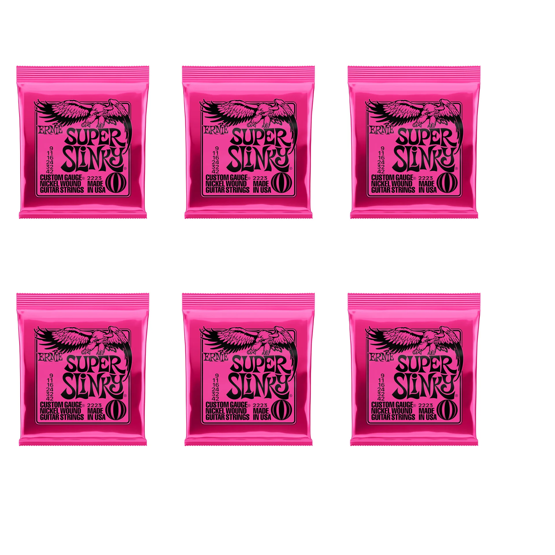 Cuerdas de guitarra eléctrica Ernie Ball Slinky 2223, 6 unidades por juego 2222. 2221. 2225. 2215. 2627. 2226. 2220 cuerdas para guitarra