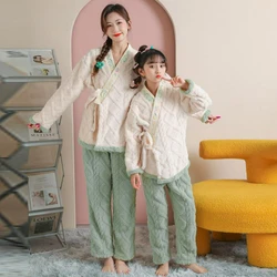 2026 New Coral Velvet Pajamas for Women Autumn Winter Loungewear Plush Thickened Sleepwear Embroidery Warm Flannel Homewear Set