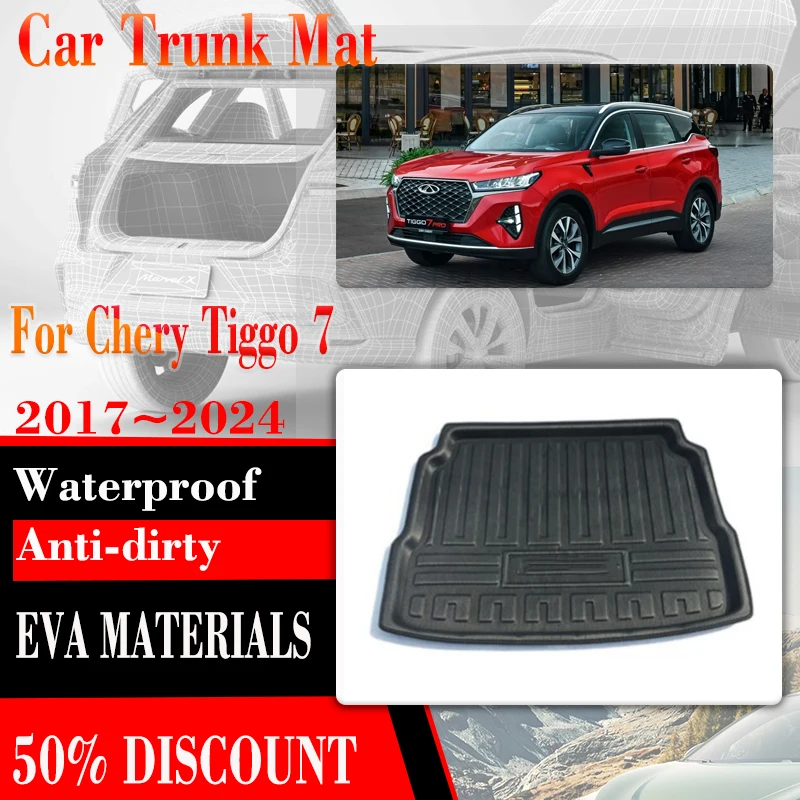 

Car Trunk Storage Pad For Chery Tiggo 7 Pro Plus Chirey Fownix T15 2017~2024 EVA Car Trunk Mats Carpet Mud Rugs Auto Accessories