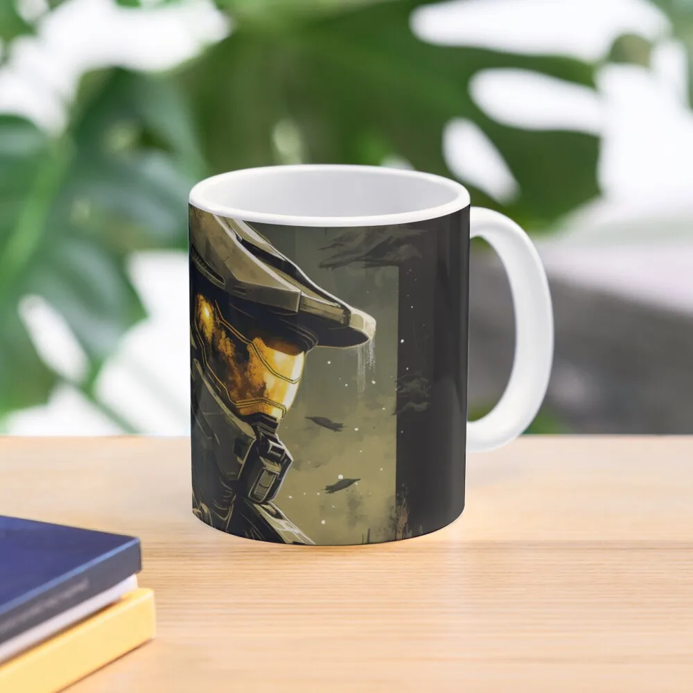 Master Chief Classic  Mug Design Printed Image Picture Cup Handle Round Coffee Tea Drinkware Simple Photo Gifts