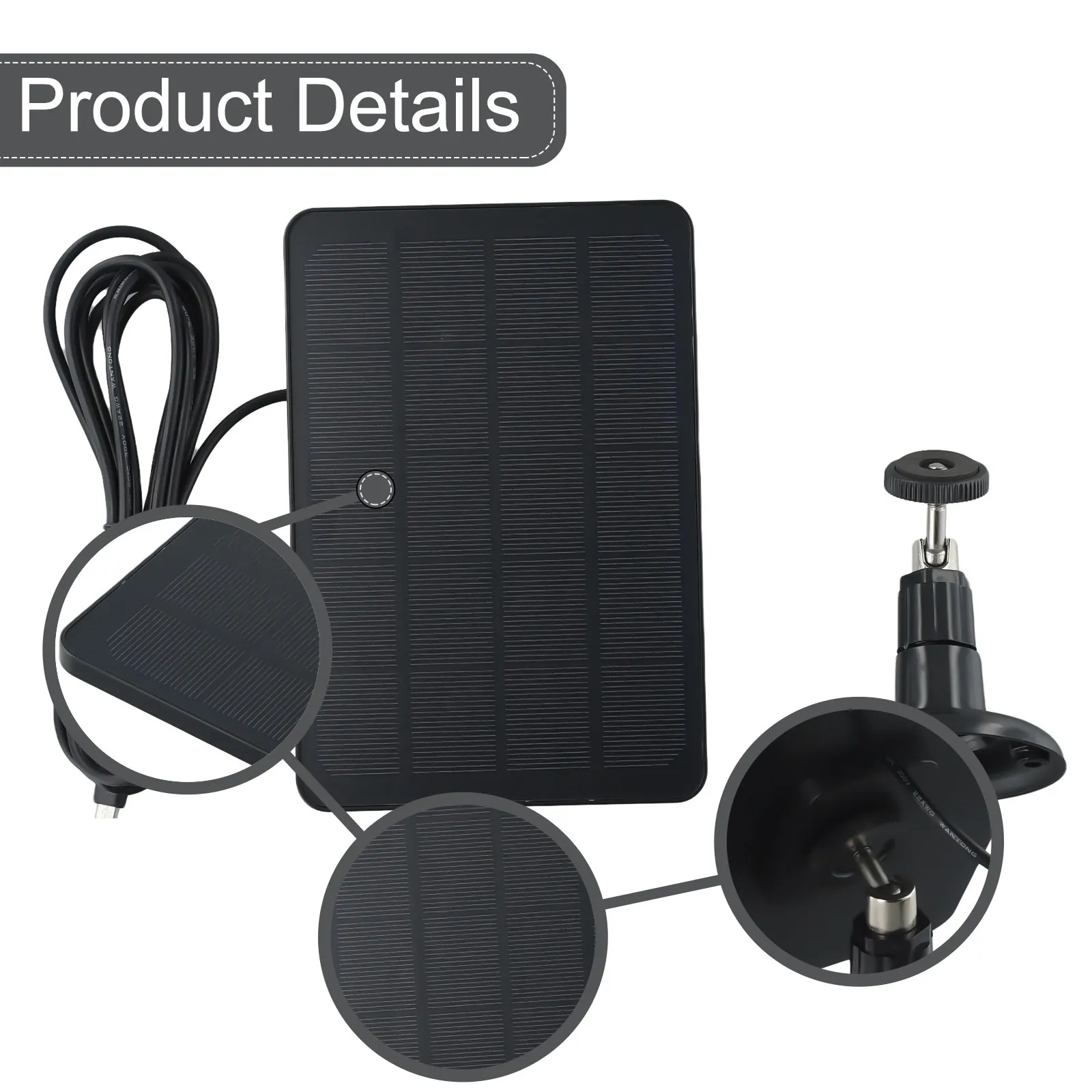 

4 Вт 5 В зарядное устройство для IP-камеры безопасности 2 в 1, зарядка IP65, водонепроницаемая солнечная панель, комплект питания, монокристаллический для домашнего освещения