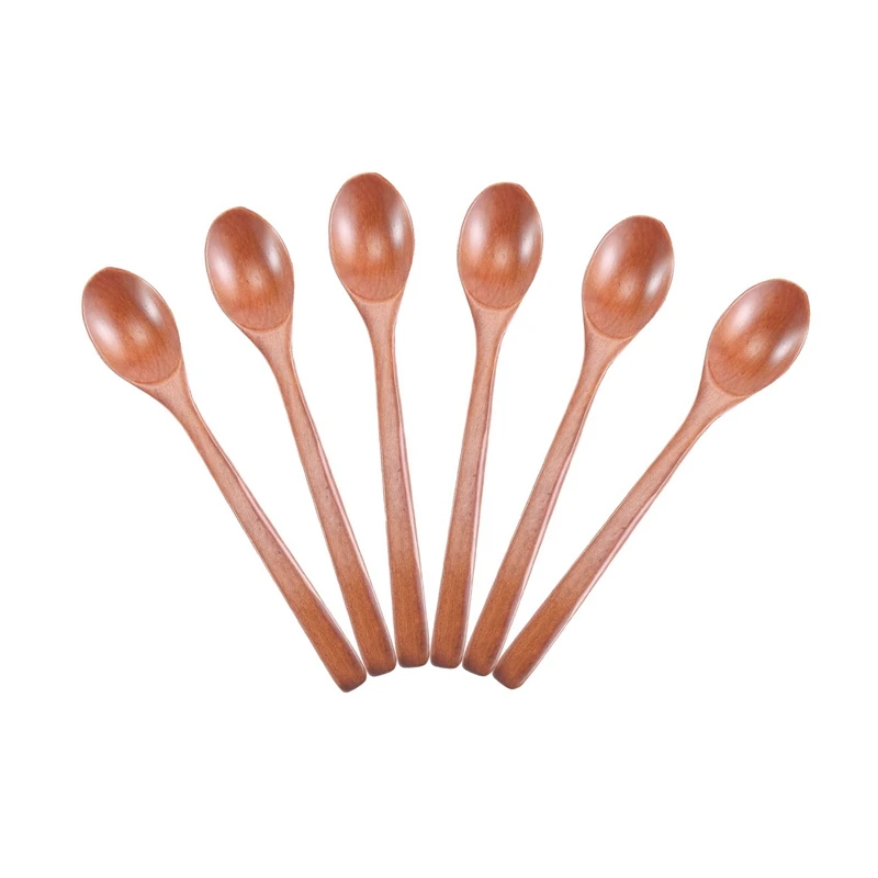 

Wooden Spoons, 48 Pieces Wood Soup Spoons For Eating Mixing Stirring, Long Handle Spoon Kitchen Utensil