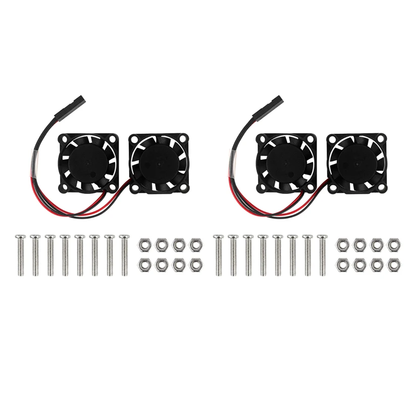 2 pces raspberry pi ventilador de refrigeração duplo ventilador do radiador 25x25x7cm sem escova ventilador de refrigeração para raspberry pi 4b 3b +