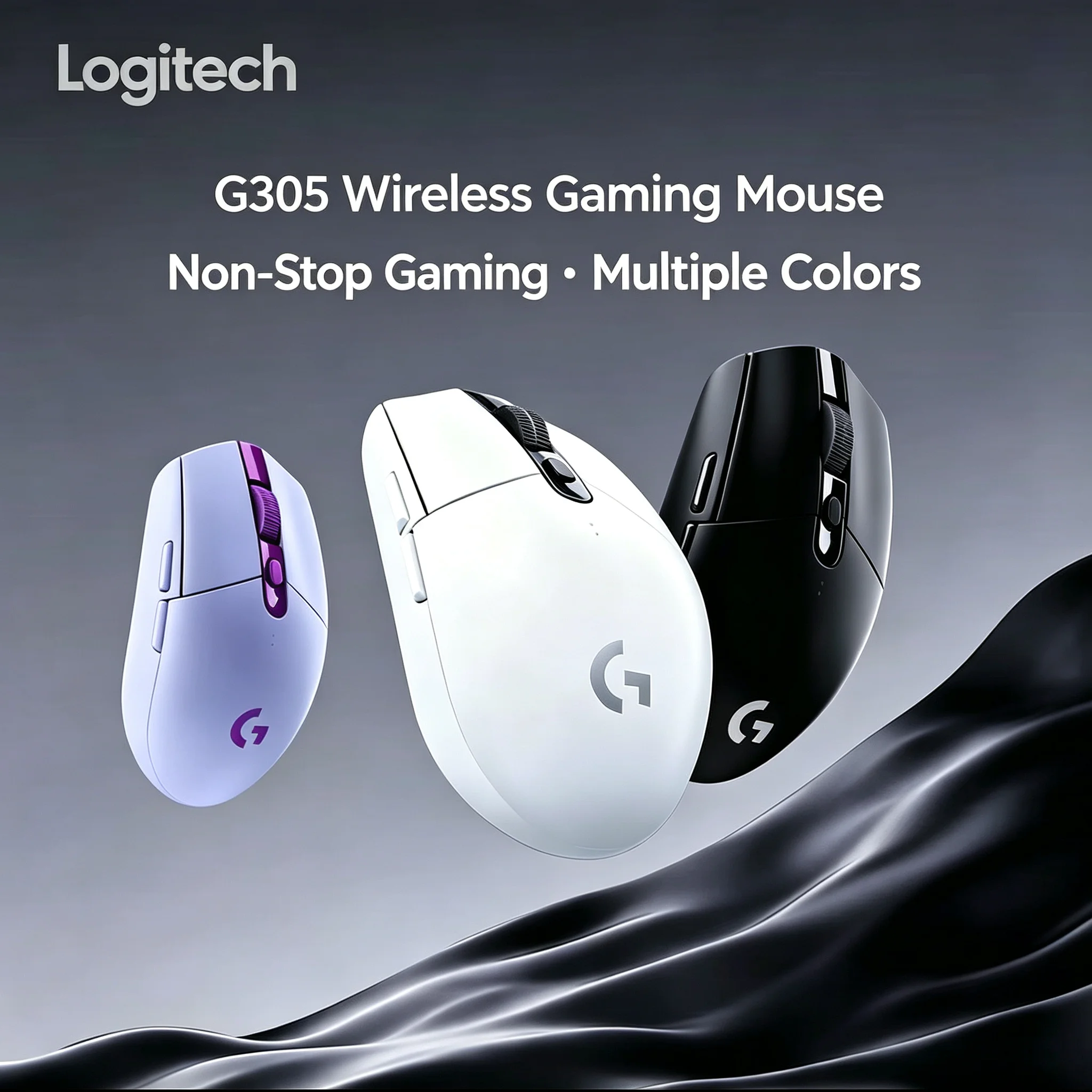 Logitech G305 LIGHTSPEED Wireless Gaming Mouse, HERO 12000 DPI Optical Sensor, 6 Programmable Buttons, 250h Battery Life, Lightw