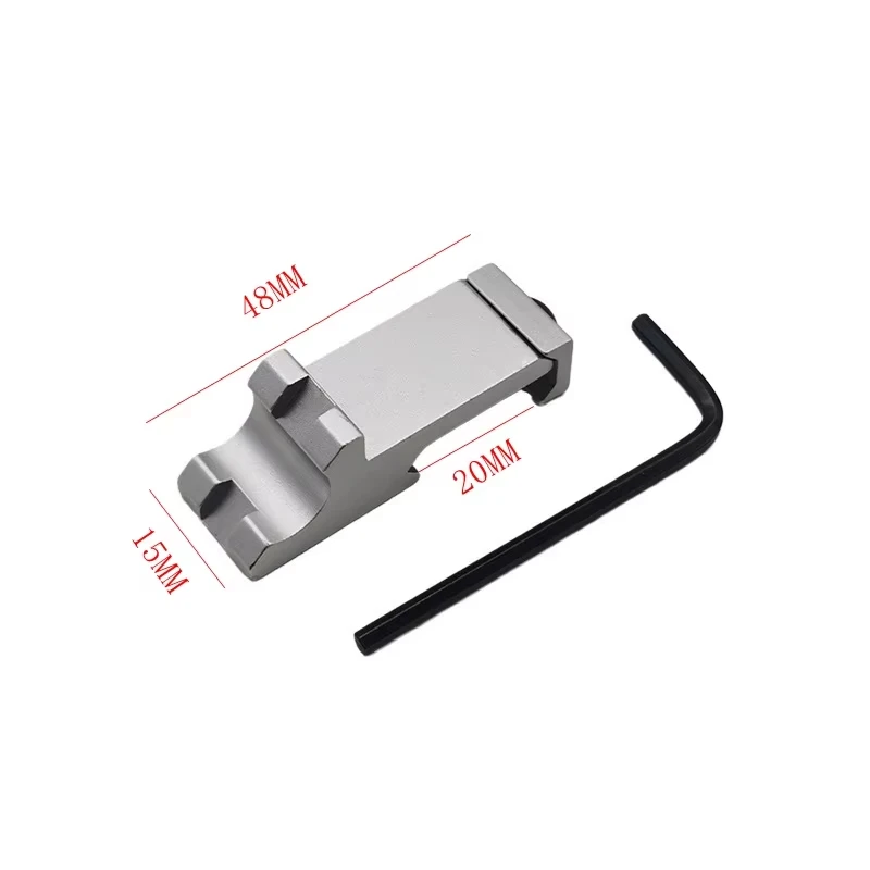 45 degree inclined rail flashlight DD/PRO/KAC machine sight side rail adapter 20MM aluminum alloy image 4