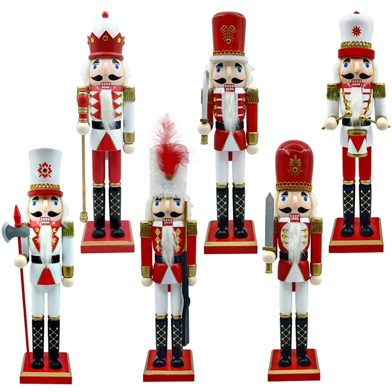 

2024 New Christmas Nutcracker King Soldier Nutcracker Decoration 30CM Wooden Nutcracker Christmas Gift Handmade Puppet Children