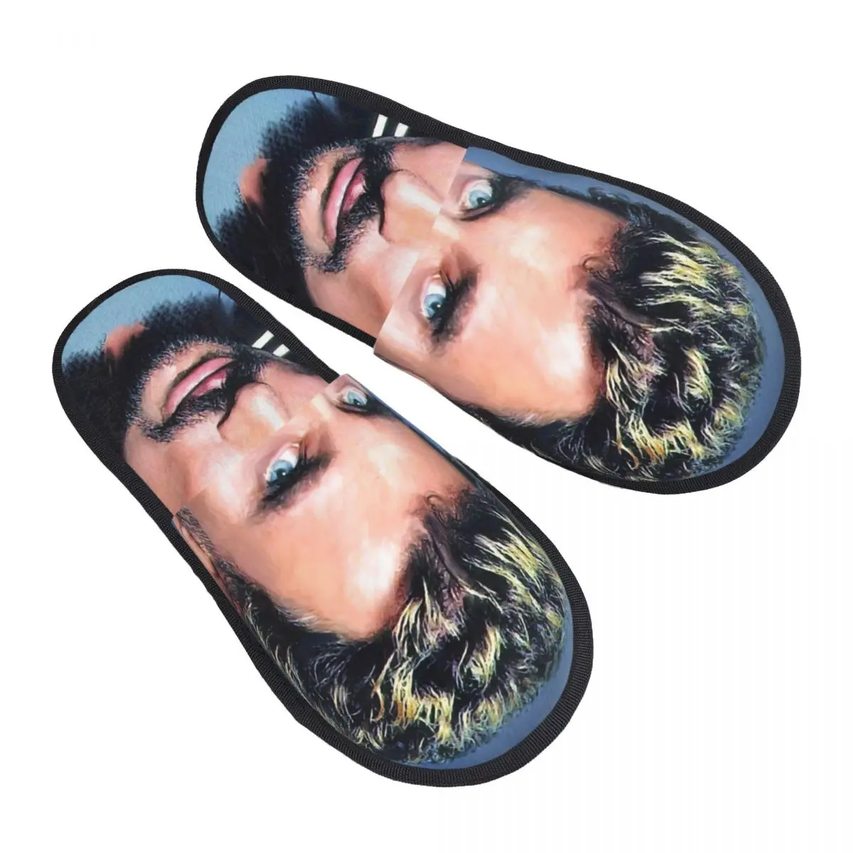 Custom Johnny Hallyday Soft Memory Foam House Slippers Women French Rock Singer Cozy Warm Anti-Skid Slipper