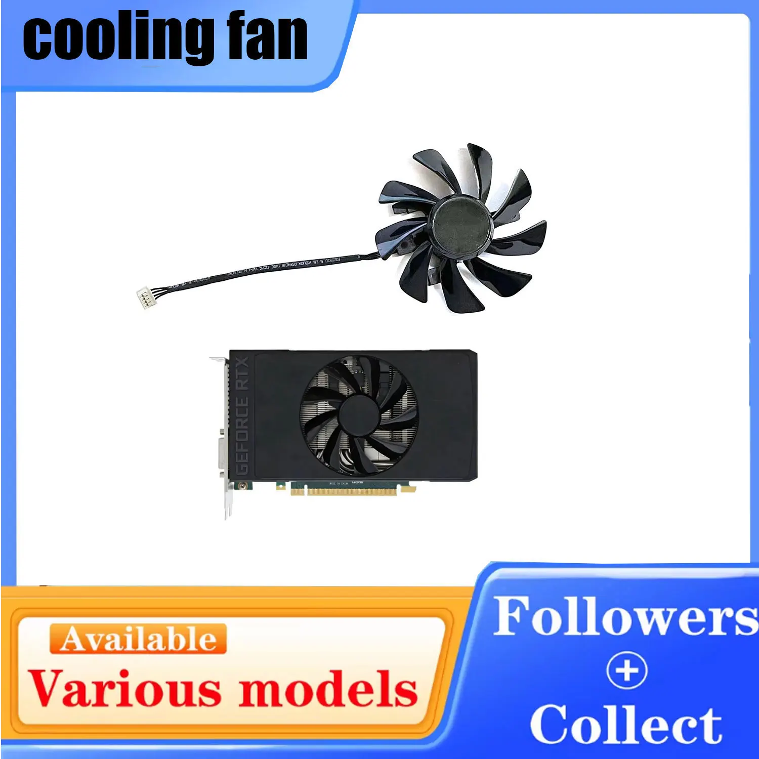 New for Dell RTX2060 2060Super 8GB GDDR6 OEM OC graphics card replacement fan T129215SU