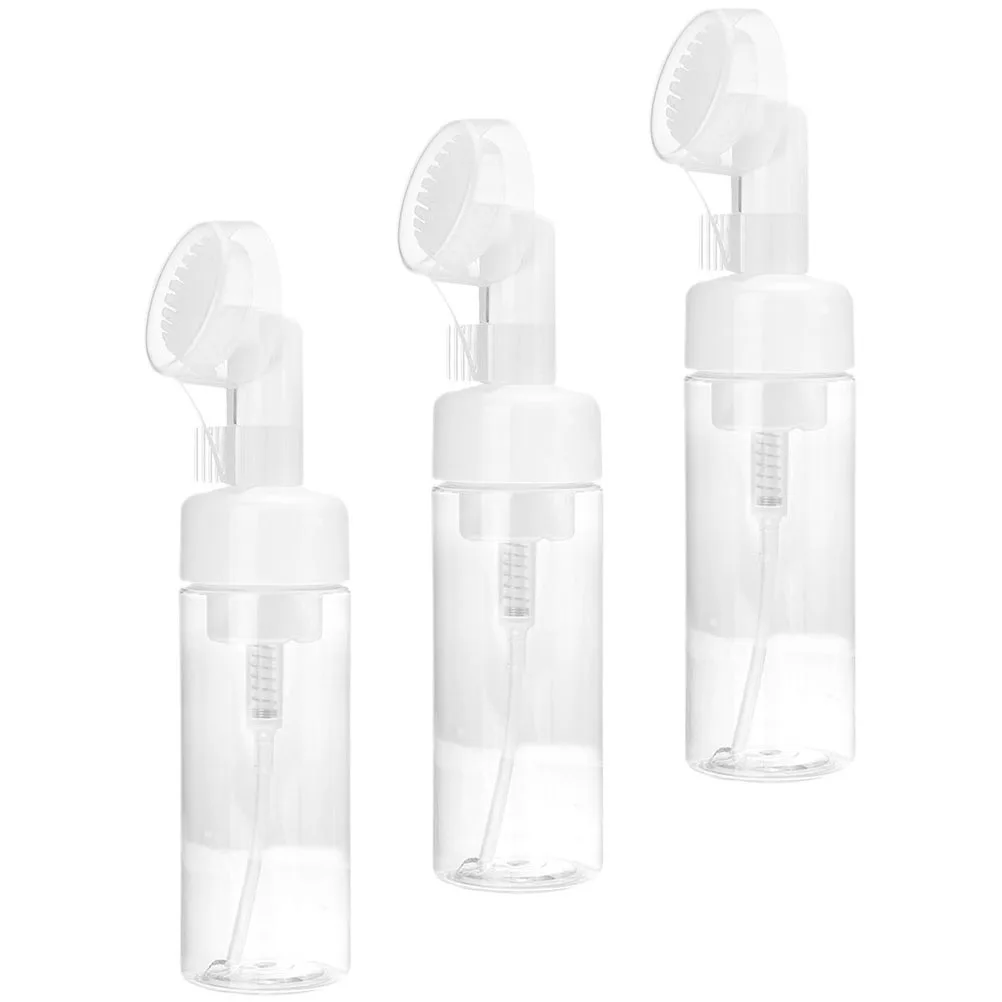 3 Stuks Draagbare Schuim Zeepdispenser Fles Met Borstelkop Lege Gezichtsreiniger Reizen Pomp Fles Voor Hand Gezicht shampoo