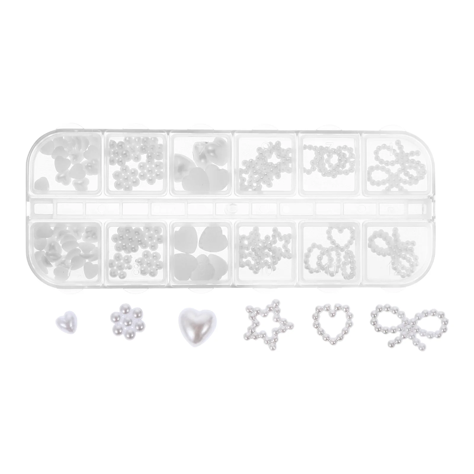 

1 Box Shiny 3D Pearl Nail Art Decor Hearts Beautiful Manicure Embellishments for Women DIY Fake Nails Decoration Supplies