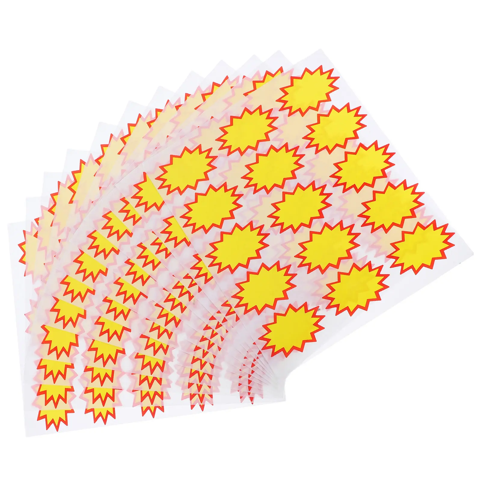 

180Pcs Sale Sticker Labels Star Burst Yellow Writeable Price Tags for Retail Store Supermarket Advertising Signs