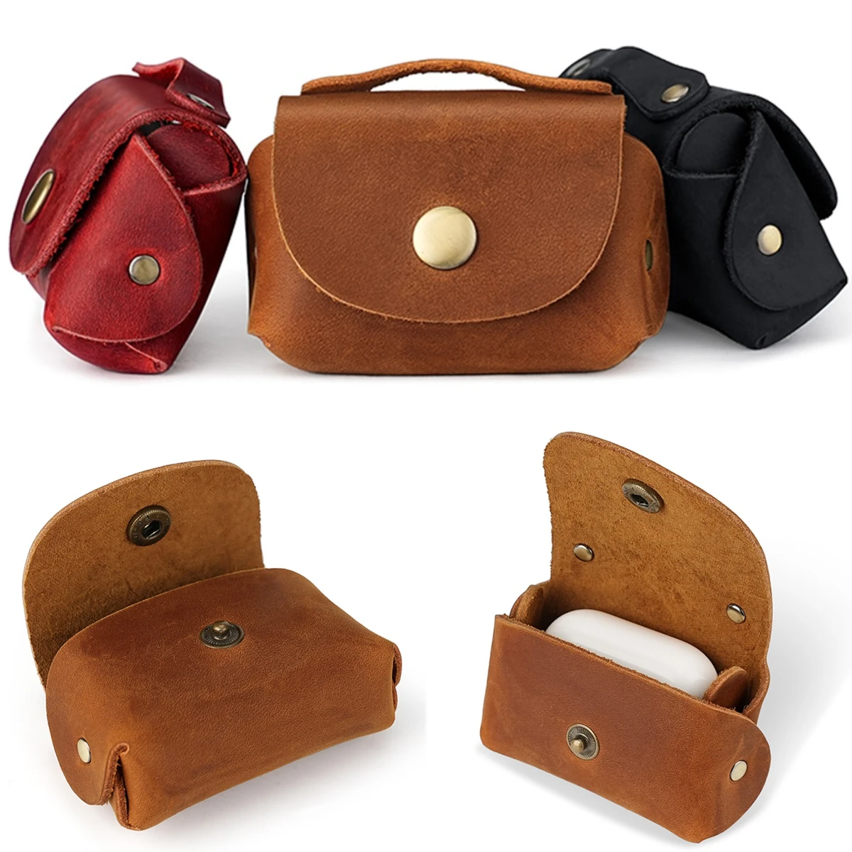 

Portable Small Coin Purse Genuine Leather Storage Bag Vintage And Exquisite Key Wallet For Women & Men