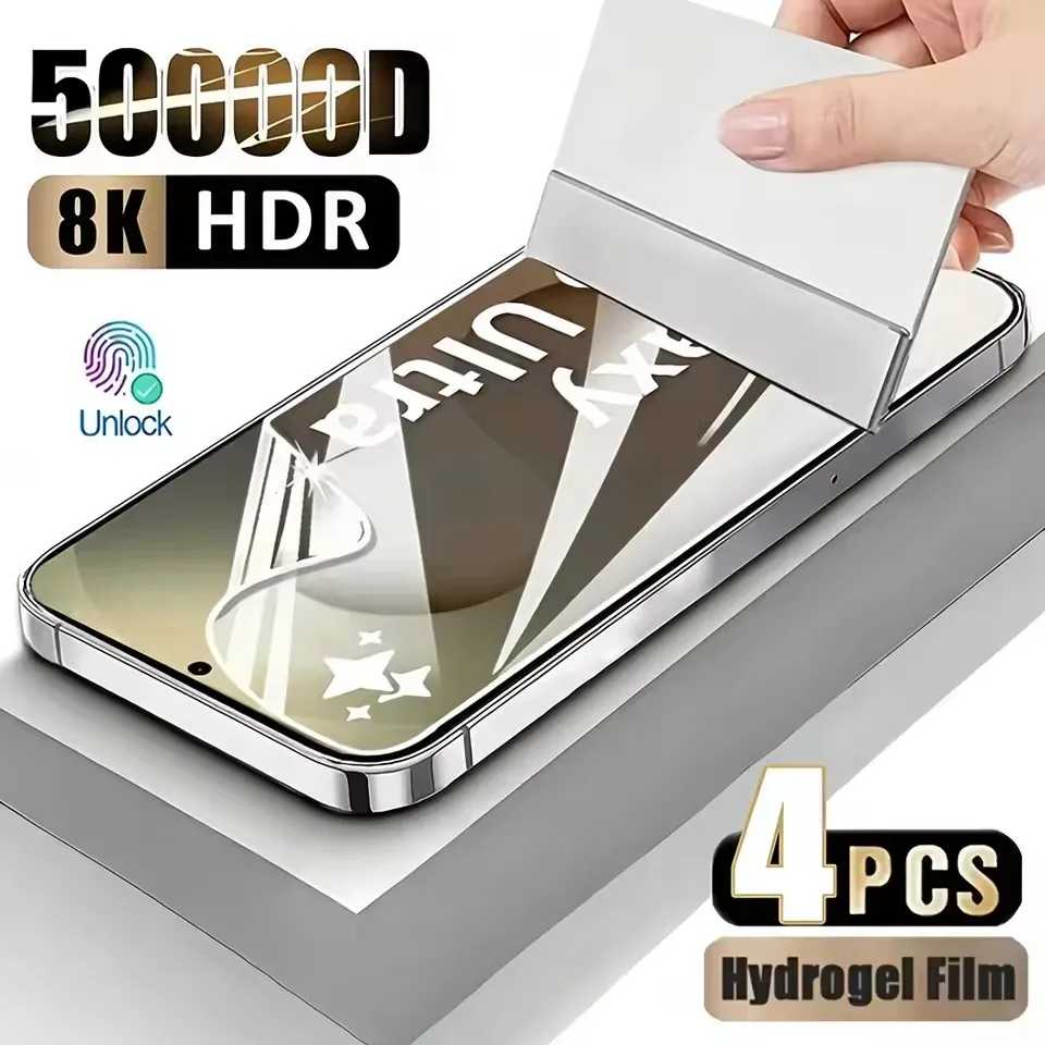 4Pcs Full Cover Hydrogel Screen Protector For Samsung S26 Ultra S24 Plus S25 Ultra S25 Edge Screen Soft Film