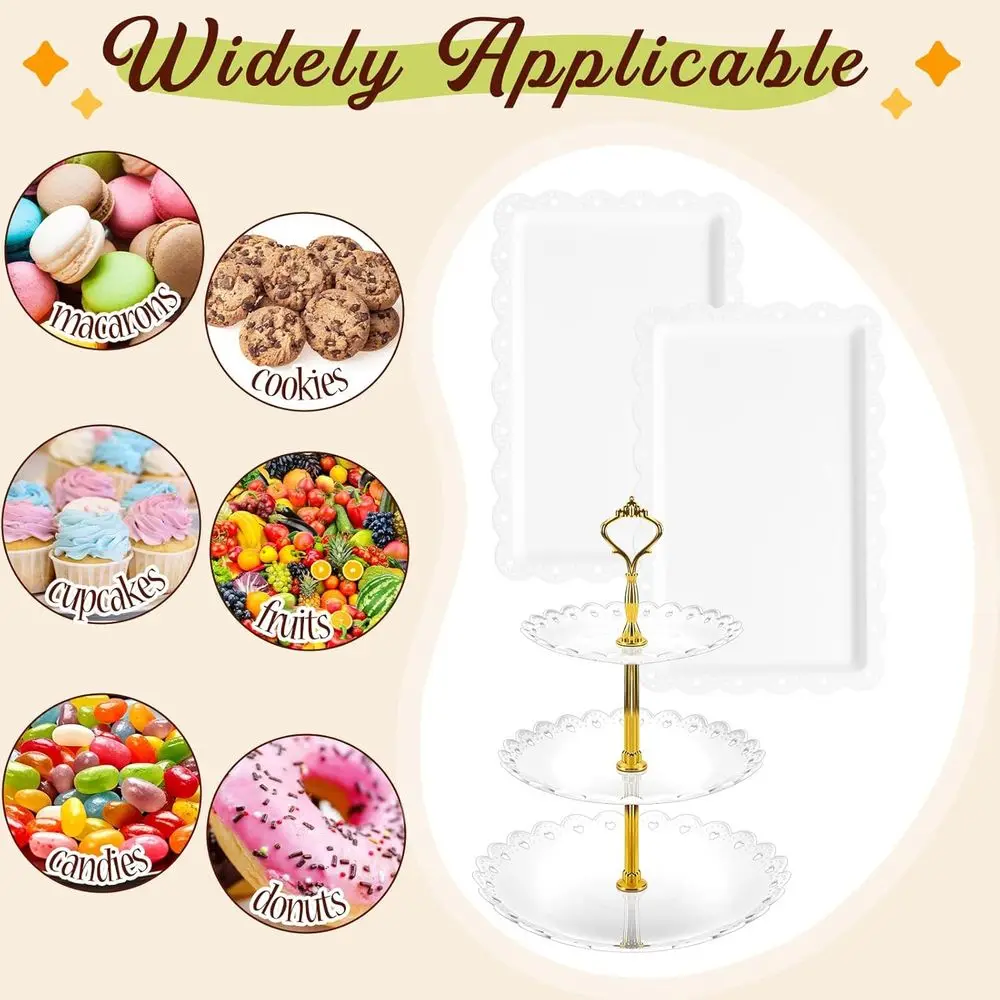 4 Pcs Buffet Risers with Cupcake Stand Holder Serving Tray, Food Risers for Buffet Table, Display Stand Catering Dessert Collect