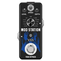 VSN Mini Guitar Effects Pedal Modulation Digital Mod Station 11 Effects In one Chorus Flanger Phaser JET Tremolo Fliter Rowin