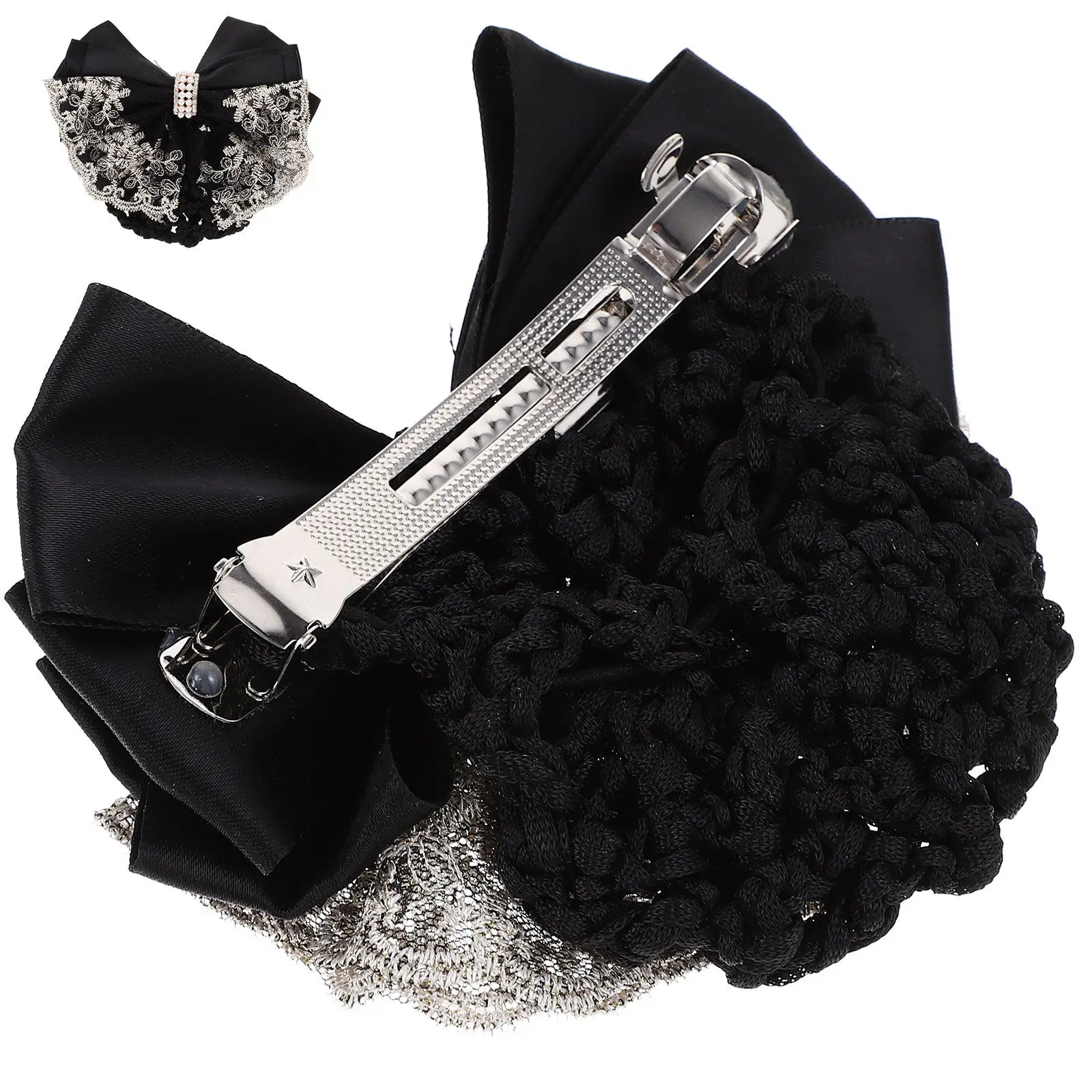 

2 шт. элегантных заколок-сеток для волос с стразами для женщин, легкие и надежные аксессуары для причесок, для работы и танцев