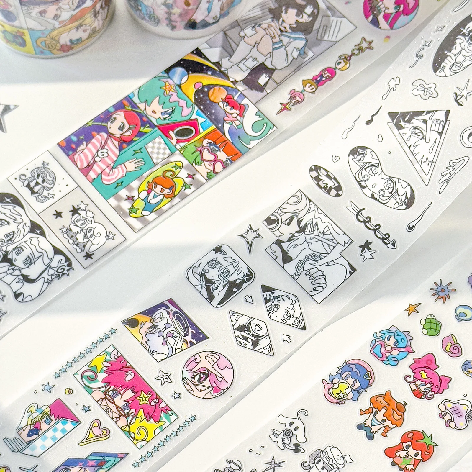 لفة لاصقة لاصقة لطيفة على الطراز القديم من PET