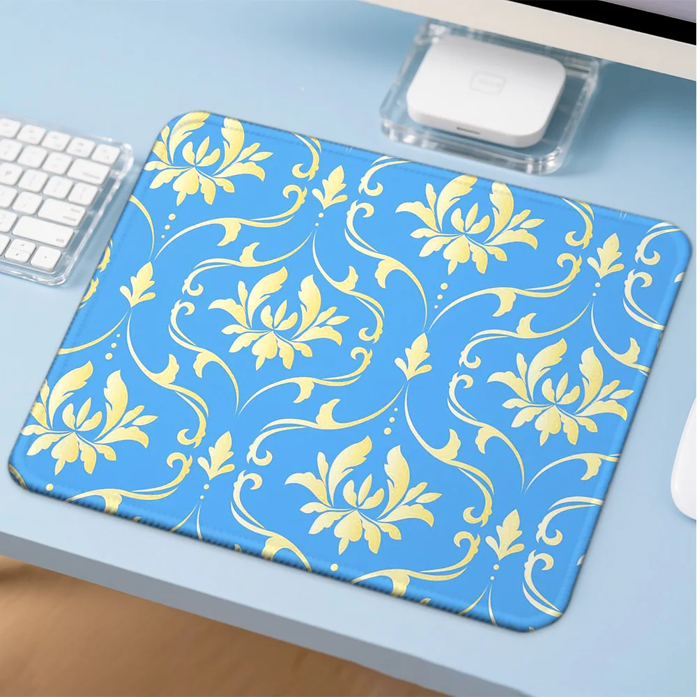 Mosepad Blue scrollwork Computer Mat Desk Accessories Pc Gamer  Mousepad Company Game Mats Mouse Anime Mause Table Decoration