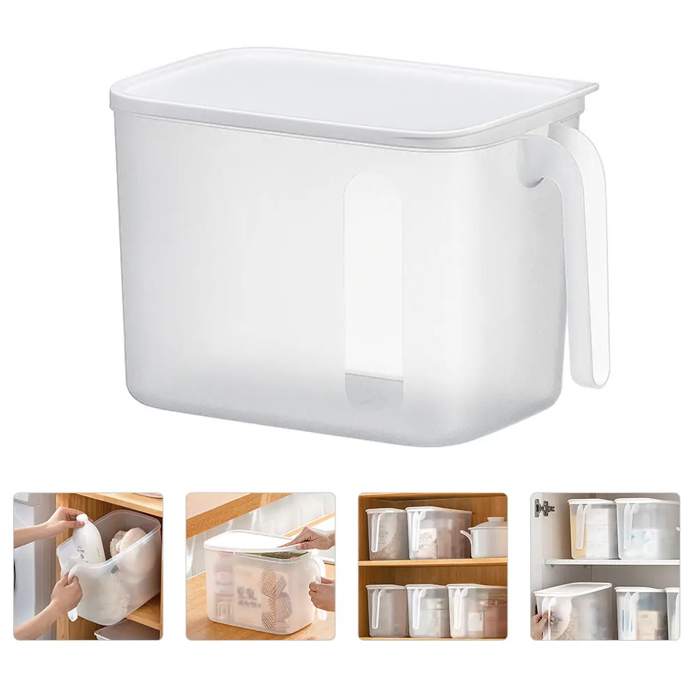 

PP PE Sealable Storage Box Handle Design Compact Kitchen Container Lid Sealing Food Box Home Organization Container 1pc