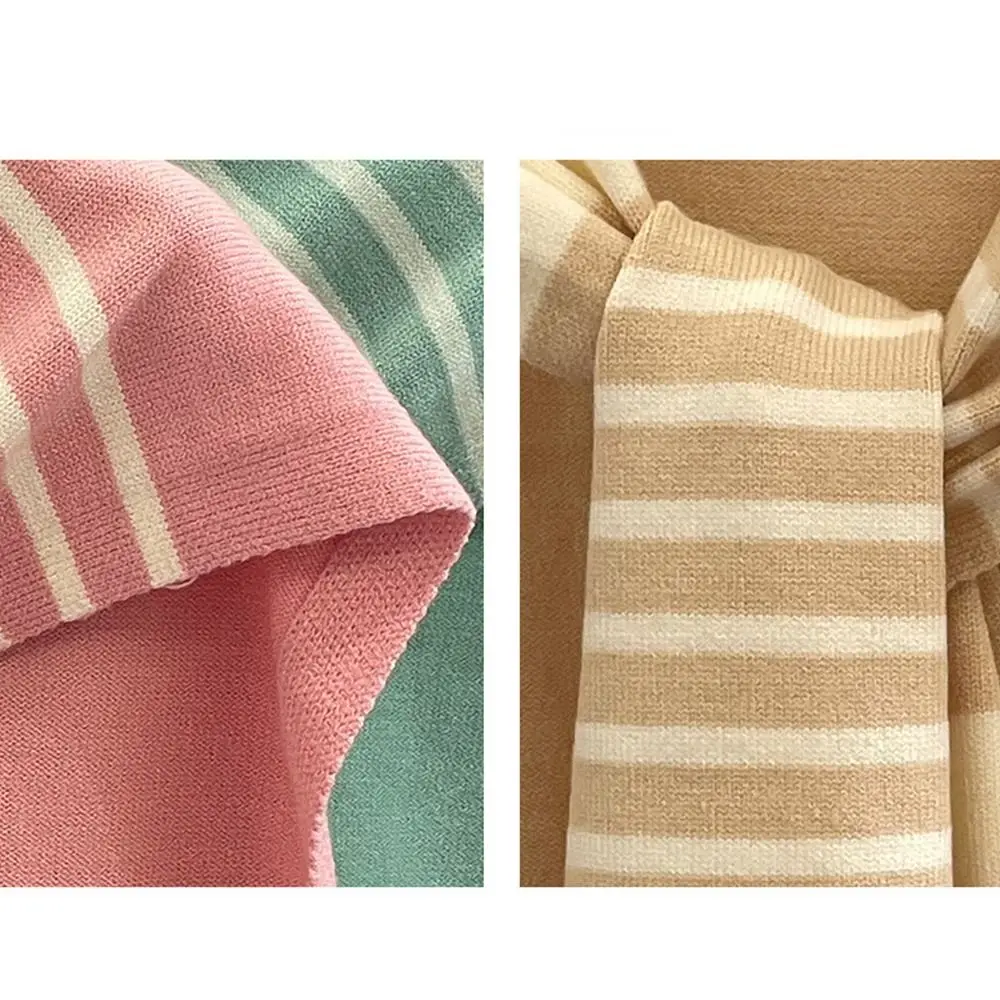 New Knitted Stripes Shawl Fashion Versatile Plus-Sized Neck Protection Shoulder Shawl
