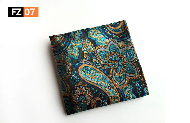 Fashion Paisley Print Silk Handkerchiefs 25cm*25cm for Man Party Business Office Wedding Gift Accessories Pockets Square