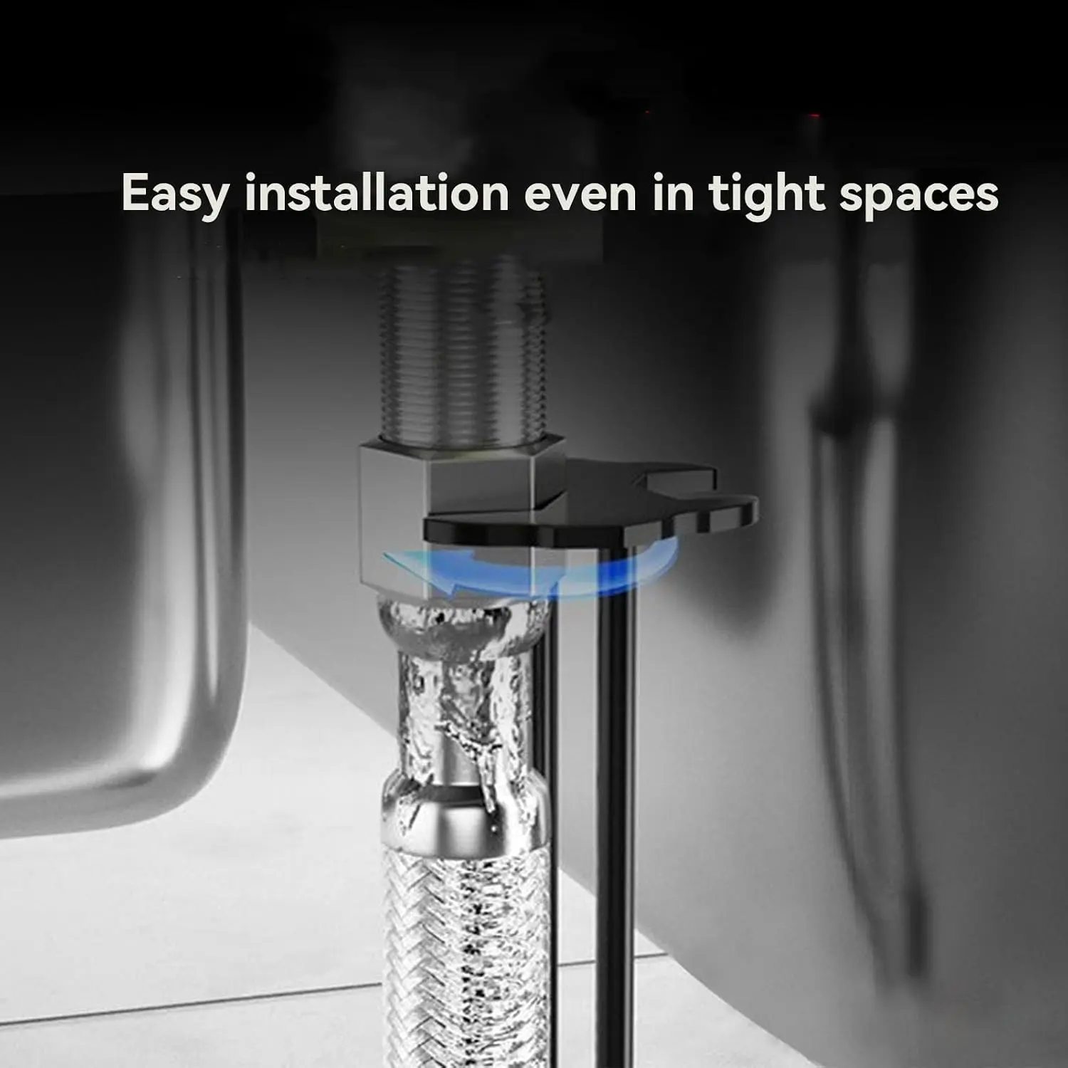 2 Stück Wasserhahnschlüssel für enge Räume unter der Spüle, 360° ° Becken-Schraubenschlüssel, Sanitärwerkzeug für Küche & Bad – Detail 6