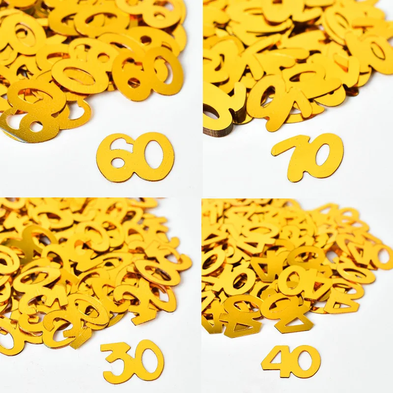 30 40 50 Years Confetti Birthday Party Decoration Gold 60 70 Number Confetti Adults 40 50Years Birthday Party Decor Confetti