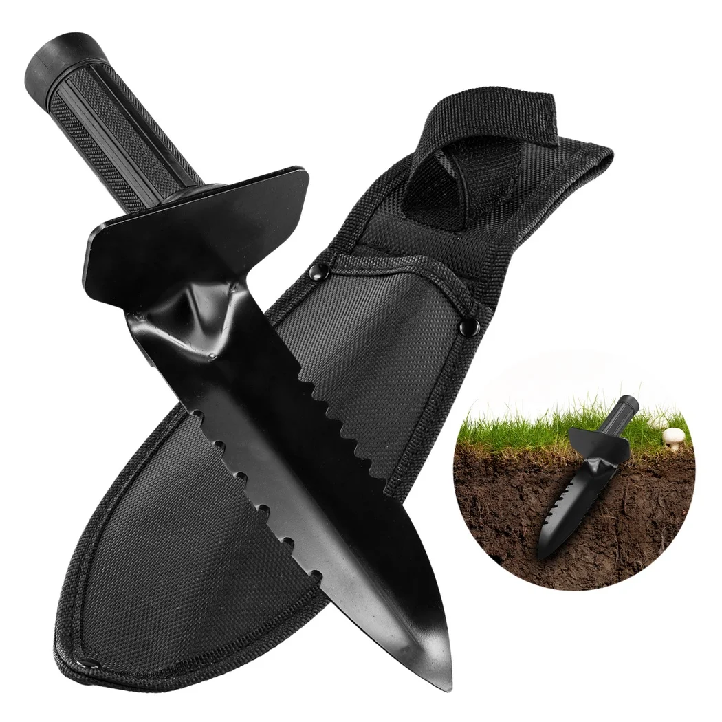 Metal Detector Shovel Double Serrated Edge Digger Sheath Heavy-Duty Garden Trowel Sturdy Digging Tool For Gardening Planting