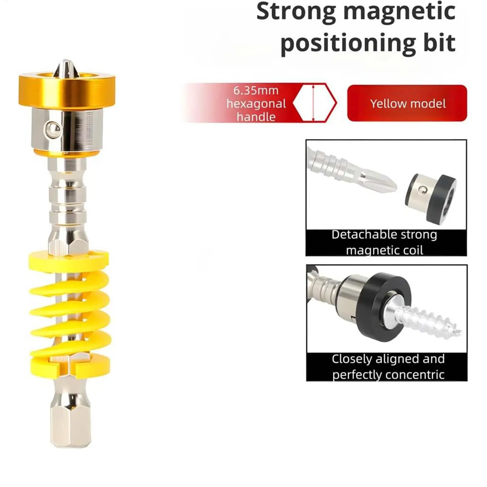 Spring Loaded Drill Bit Holder 5 Pieces Magnetic Equipment Maintenance Tools Anti-Drop Screw Retaining Tool For Contractors