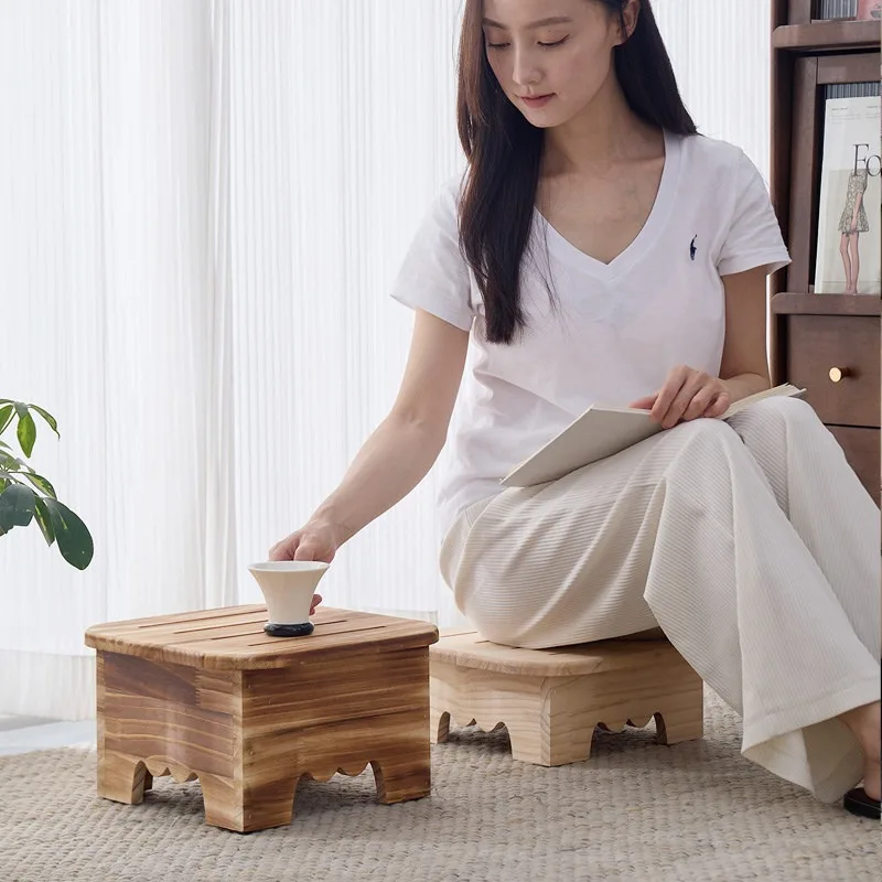 Stools & Ottomans Living Room Furniture, Solid Wood Footstool for Office Bathroom Window Seat, Flowerpot & Washing Machine Stand