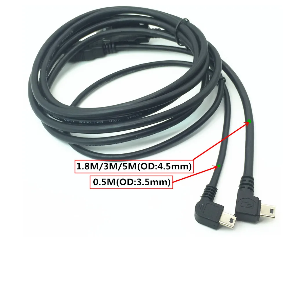 Mini USB 2.0 Cable 5Pin Mini USB to USB Fast Data Charger Cables for MP3 MP4 Player Car DVR GPS Digital Camera HDD Smart TV