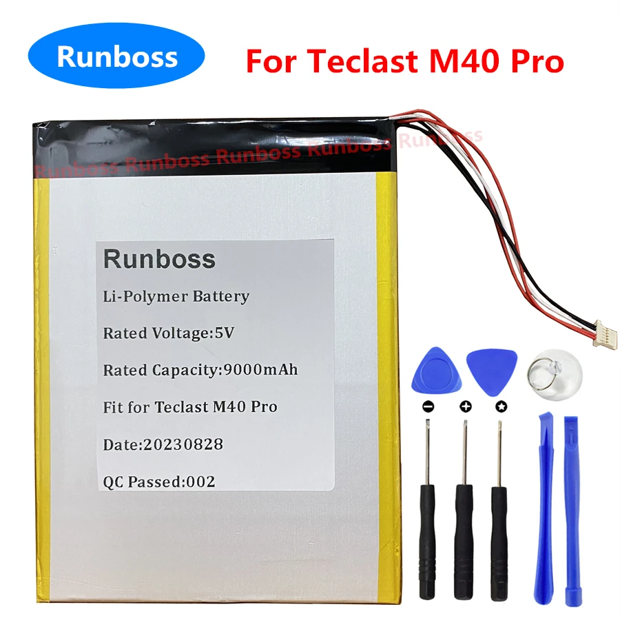 New 3.8V 9000mAh Laptop Notebook Tablet PC Battery For Teclast M40 Pro M40Pro Replacement Accumulator 5 Pin 5 Lines Plug + Tools