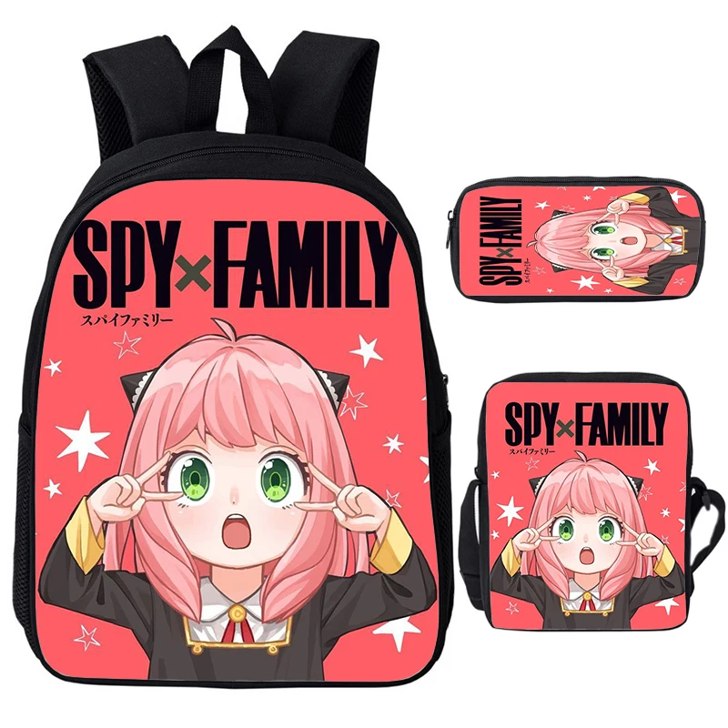 

3 шт., семейный рюкзак с аниме Spy X, сумка на плечо, пенал, набор Kawaii Anya Forger, школьная сумка для девочек и мальчиков, подарки для школы