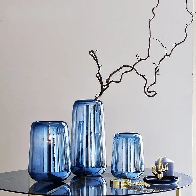 

Nordic Thick Glass Vase European Decoration Living Room Flower Vase Transparent Hydroponic Tabletop Vase For Flower Decoration