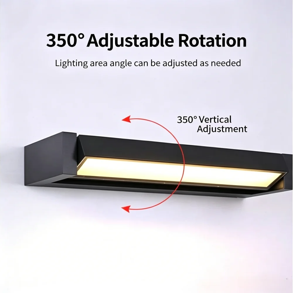 Strip Wall lamp 350 Degree Rotating Waterproof Outdoor Wall Lights Aluminium Garden Porch Home Balcony Home Decor Lighting