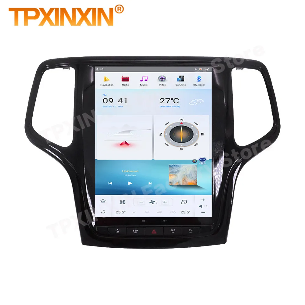 Qualcomm Android 11 Tesl- Multimedia Stereo For Jeep Cherokee 2014 2015 2016 2017 2018 GPS Navi Video Audio Radio IPS Head Unit