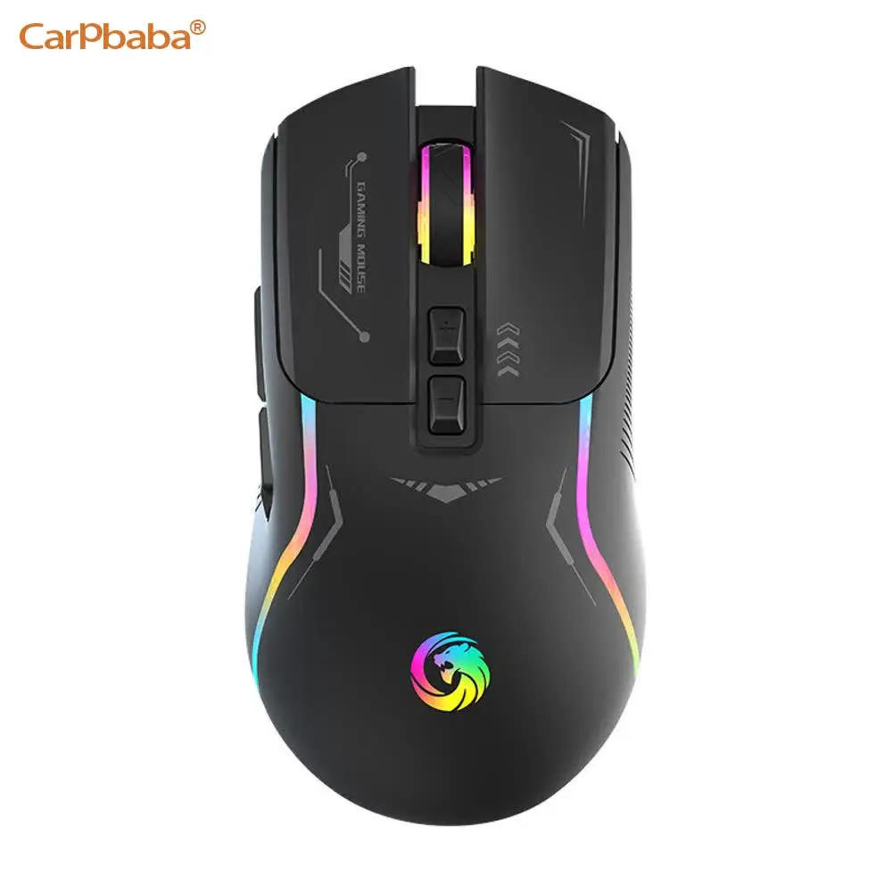 Carpbaba P19 Mouse da gioco cablato Mouse silenzioso Mouse da gioco per Computer DVA luminoso rosa 7200DPI per Computer Notebook PC