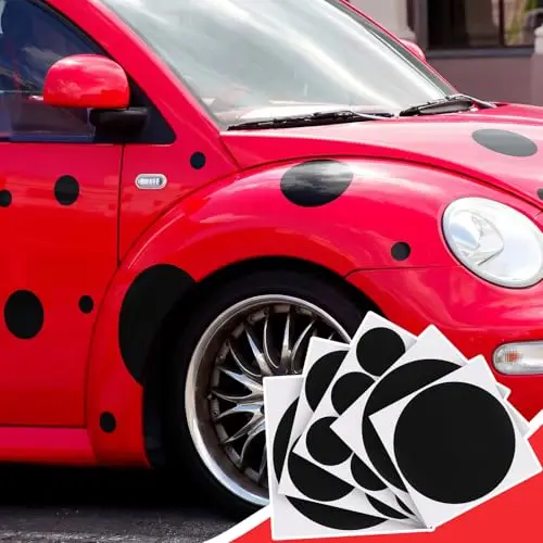 

52 Black Vinyl Car Decals In Ladybug Spot Sizes 2 3 5 5.5 7.5 Inches For Vehicle Decoration