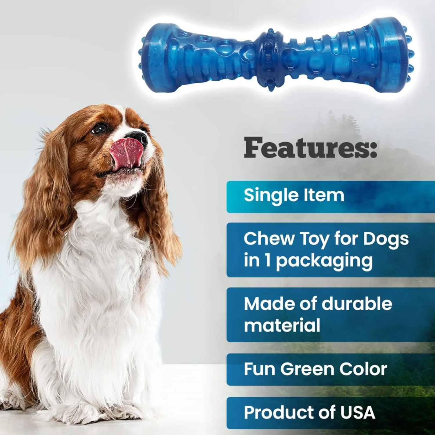 Vibrant, Durable Blue Interactive Chew Toy - Ideal Training Tool for Aggressive Chewers - Promotes Excellent Dental Health, Reli