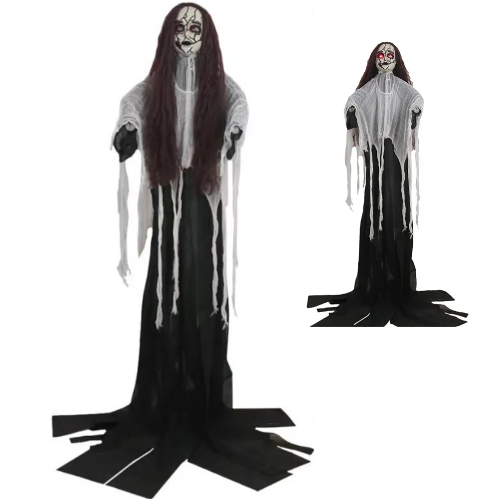 LED Sound Activated For Halloween Bride Decoration with Chilling Moans and Realistic Movements for Haunted Events