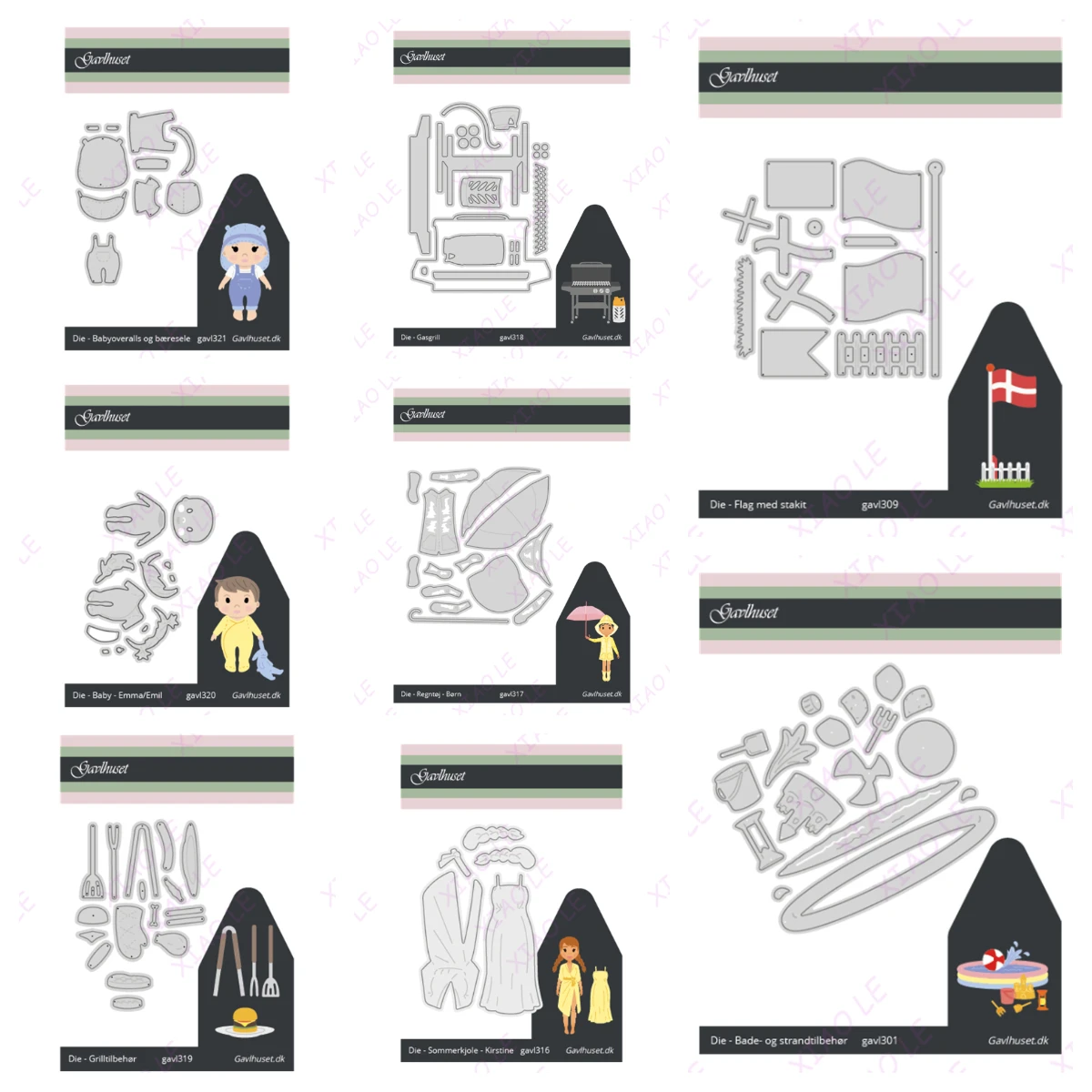 

BBQ Accessories Flags with Fencing New Metal Cutting Dies Scrapbook Diary Decoration Stencil Embossing Template DIY Greeting