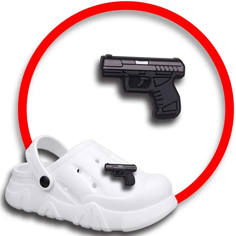 Toy Gun Shoe Charms for Crocs Sandals Women Clogs Pins Shoe Decorations Accessory Men Badges Boys Girls Kids Shoes Accessories